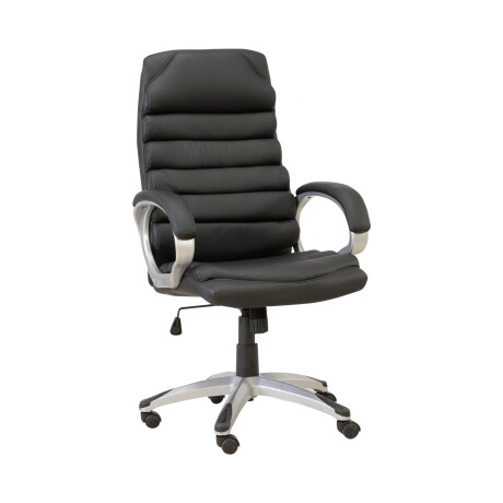 SILLA DE ESCRITORIO PU-Y-ACERO NEGRO D-414
