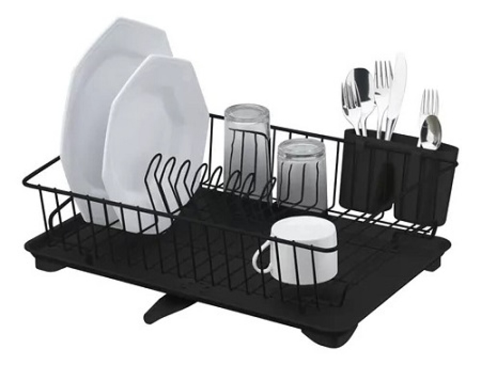 Escurreplatos C/Bandeja Negro 