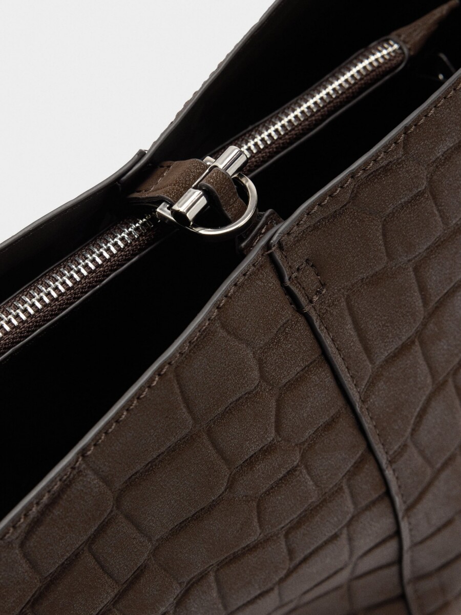 Bolso De Hombro Con Grabado Animal marron