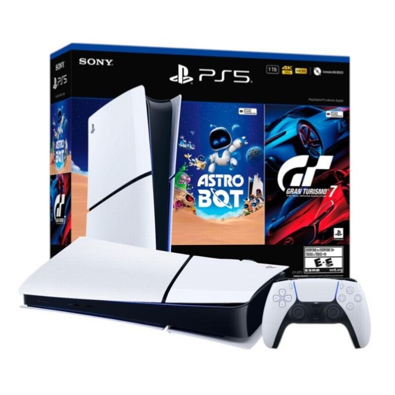 Consola PS5 PlayStation 5 Digital Sony Slim 1TB - Incluye 2 Juegos (Gran Turismo 7 + Astrobot) Consola PS5 PlayStation 5 Digital Sony Slim 1TB - Incluye 2 Juegos (Gran Turismo 7 + Astrobot)