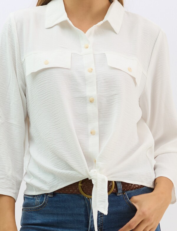 Camisa Nudo & Bolsillos Simulados CRUDO