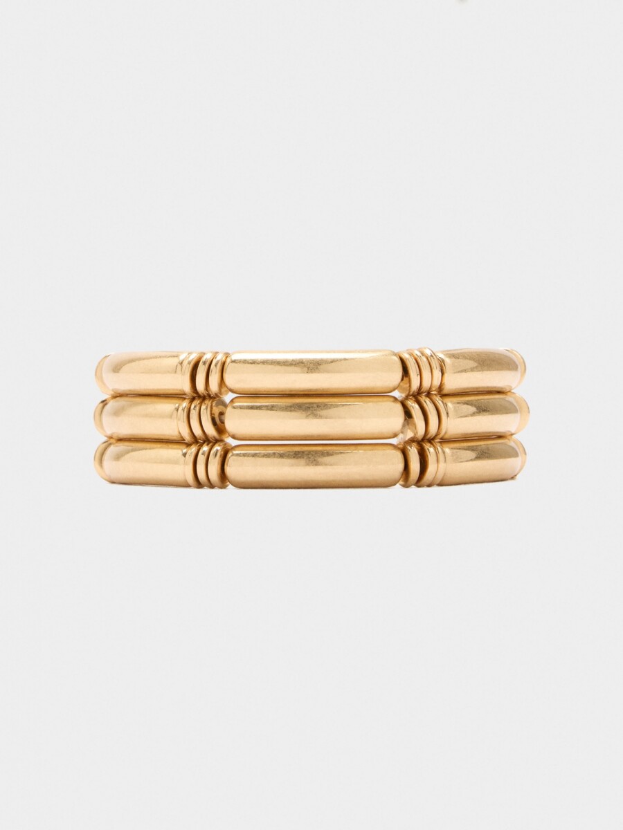 Set De Pulseras Elásticas Segmentadas dorado