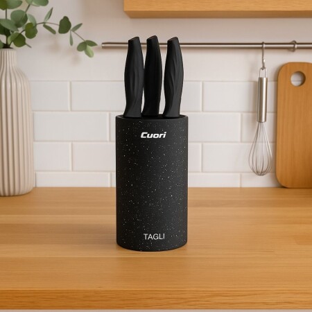 SET DE CUCHILLOS EN TACO CUORI TAGLI NEGRO