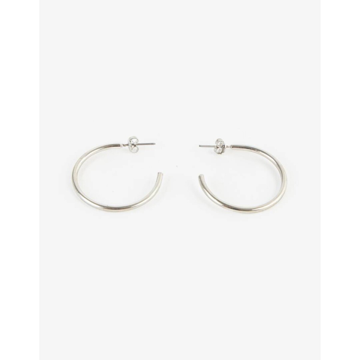 Argollas De Metal - Plateado 