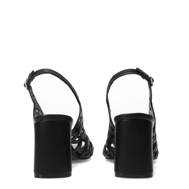 Sandalias de Mujer Bottero Cuero Calado Negro