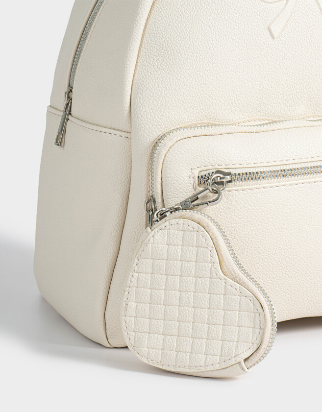 Mochilas Urbanas Tendencia Mochila Con Pouch - Blanco Crudo