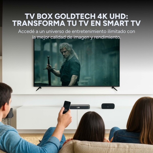TVBox Goldtech Quad 16GB 2GB Android 12 4K Ultra HD Gen 2025 Color NEGRO