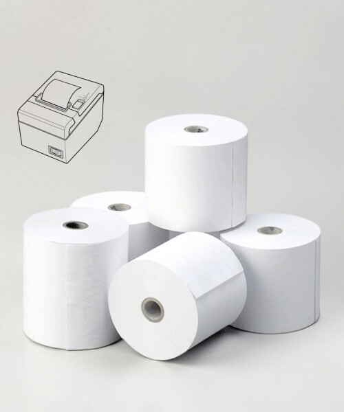Rollo Ticketera Termico liso 80mm x 80 m - BLANCO Rollo Ticketera Termico liso 80mm x 80 m - BLANCO