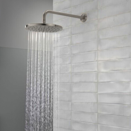 DUCHA ARTICULADA COMPLETA DE 20CM BRUSHED NICKEL GAMAS DE GRIS