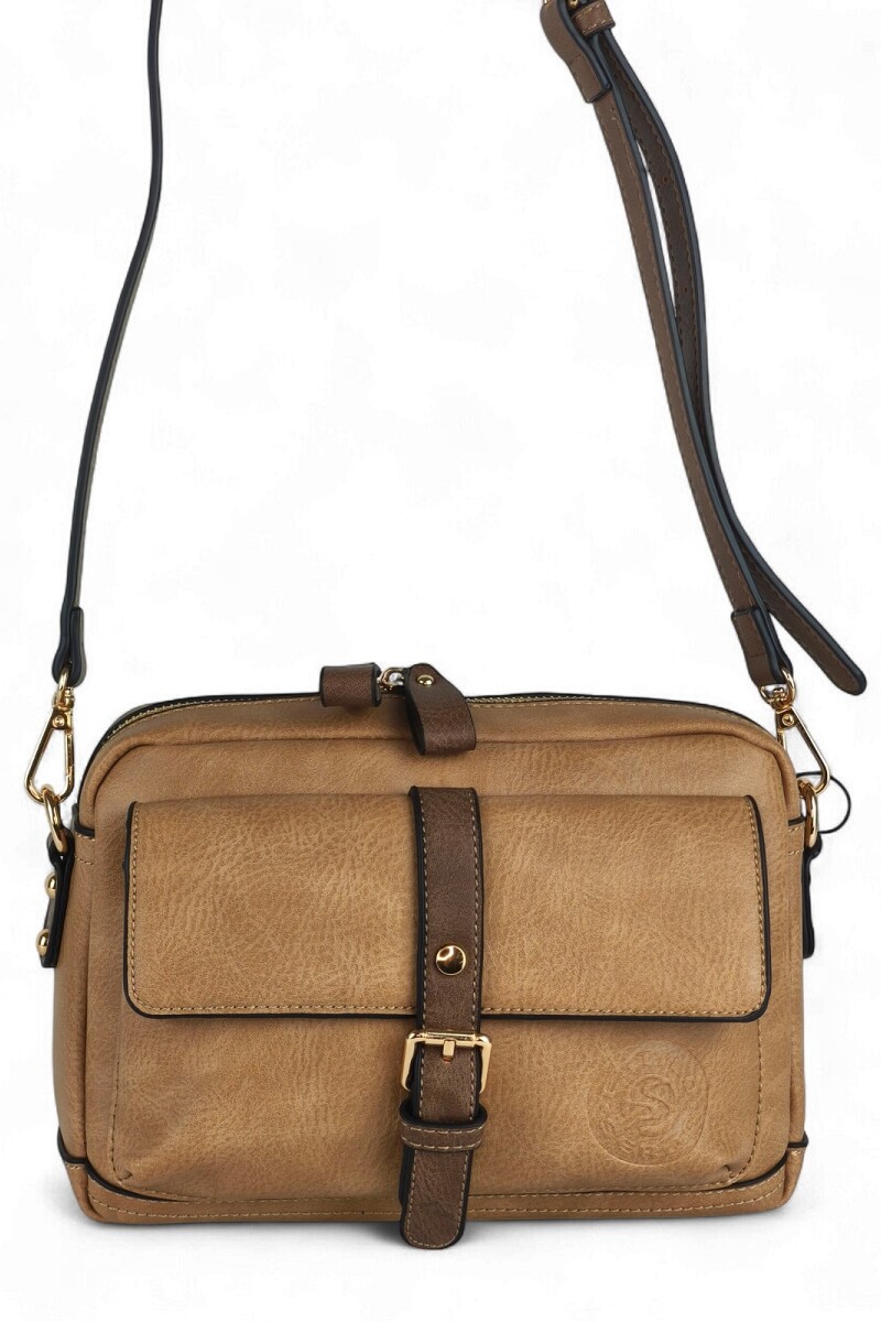 Cartera bandolera Marrón con beige