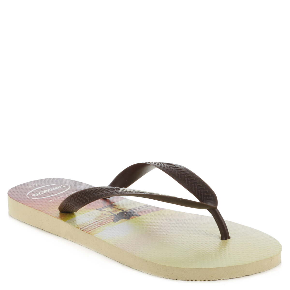 Sandalia de Hombre Havaianas Hype - Amarillo Arena - Marrón Café 