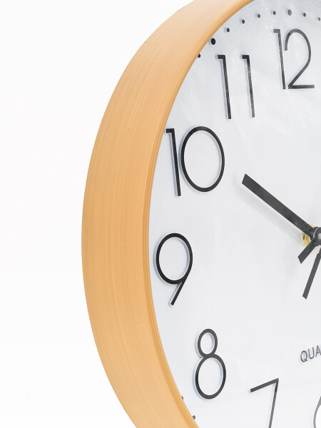 RELOJ REDONDO PARED A PILA MARRON