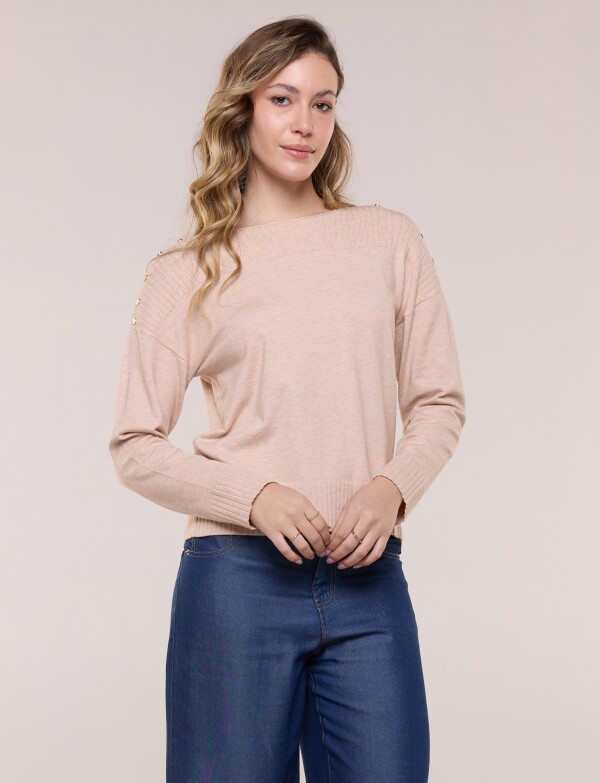 Buzo Tejido Con Tachas BEIGE