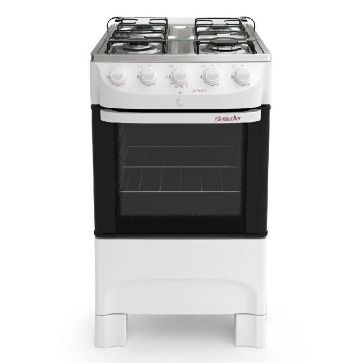 Cocina a Gas Mueller Fratello 4 Hornallas Blanca Encendido Eléctrico 