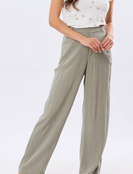 PANTALÓN DE LINO Verde