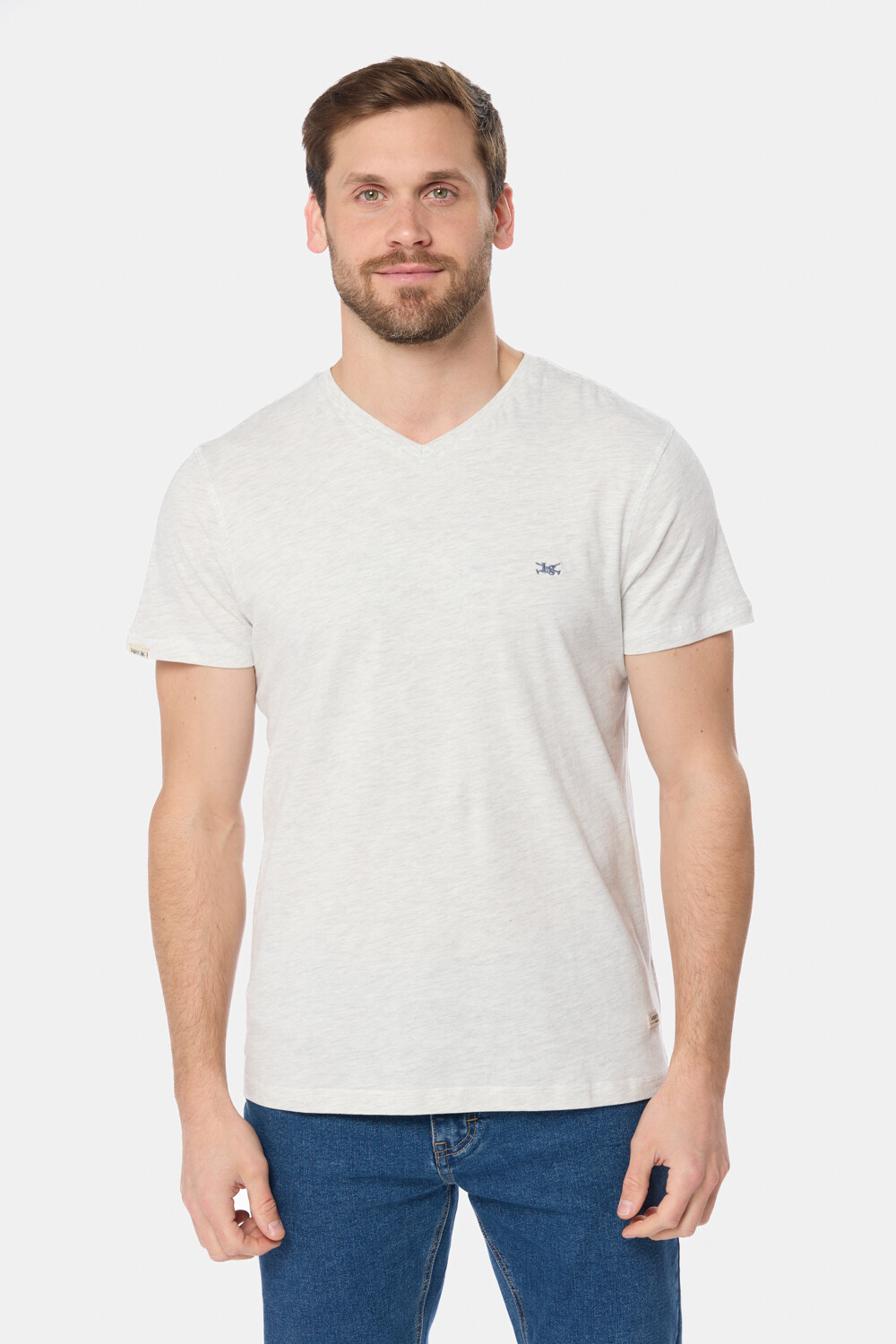 REMERA LISA ESCOTE V Gris