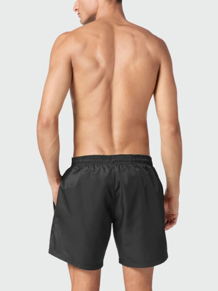 PHILIPP PLEIN - short de baño negro con diseño Hexagon Negro