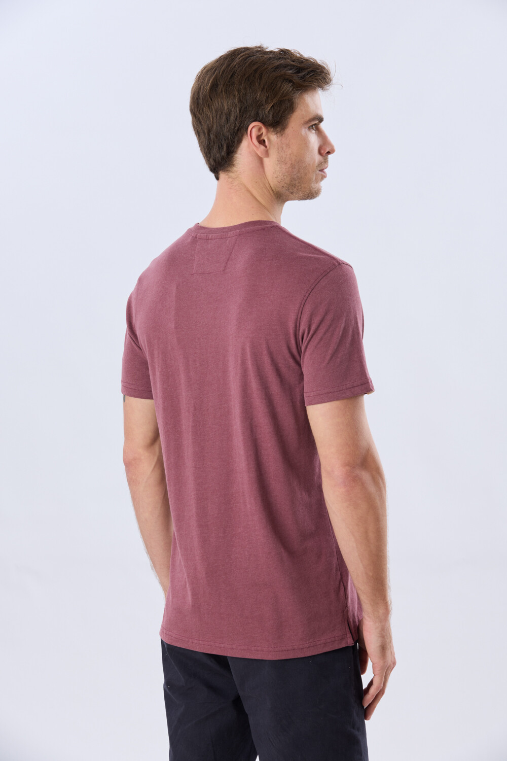 REMERA LISA DE ALGODÓN Bordo Melange