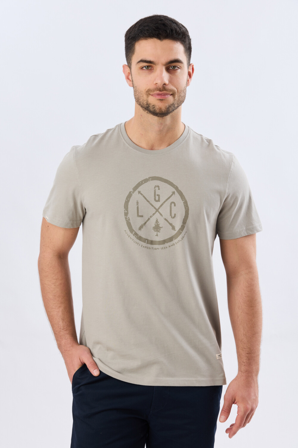 REMERA ESTAMPADA DE ALGODÓN Khaki