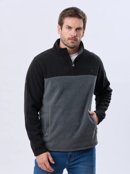 BUZO LEGACY 5537 1/2 CIERRE BICOLOR NEGRO