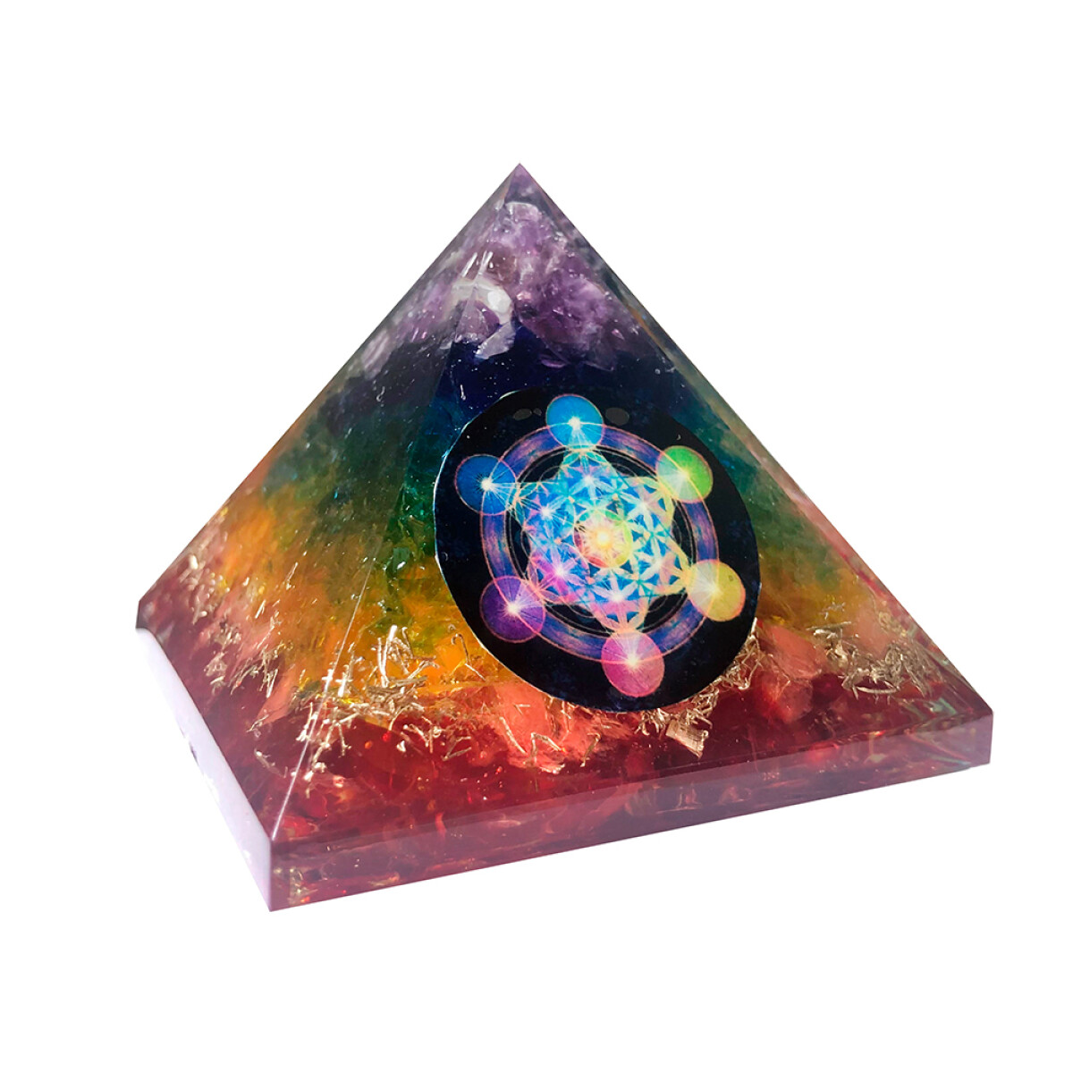 Pirámide De Orgonita - Estrella Multicolor 