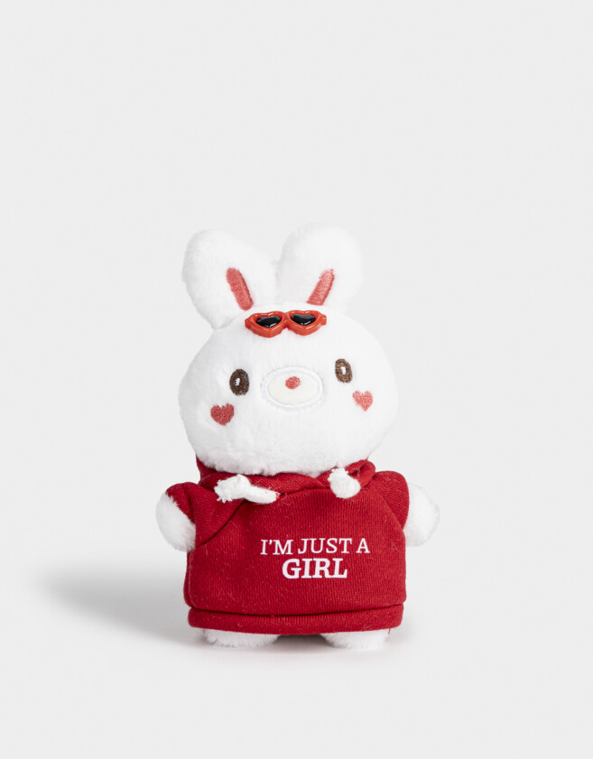 Llavero Peluche Llavero Y Charm De Peluche De Conejito - Blanco Crudo