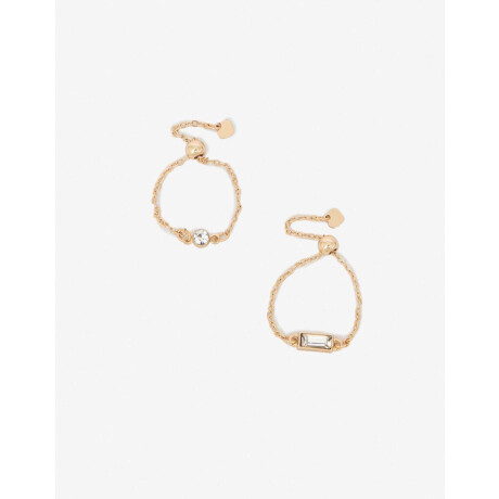 Anillo Set Flexible Metal Delicado Dorado