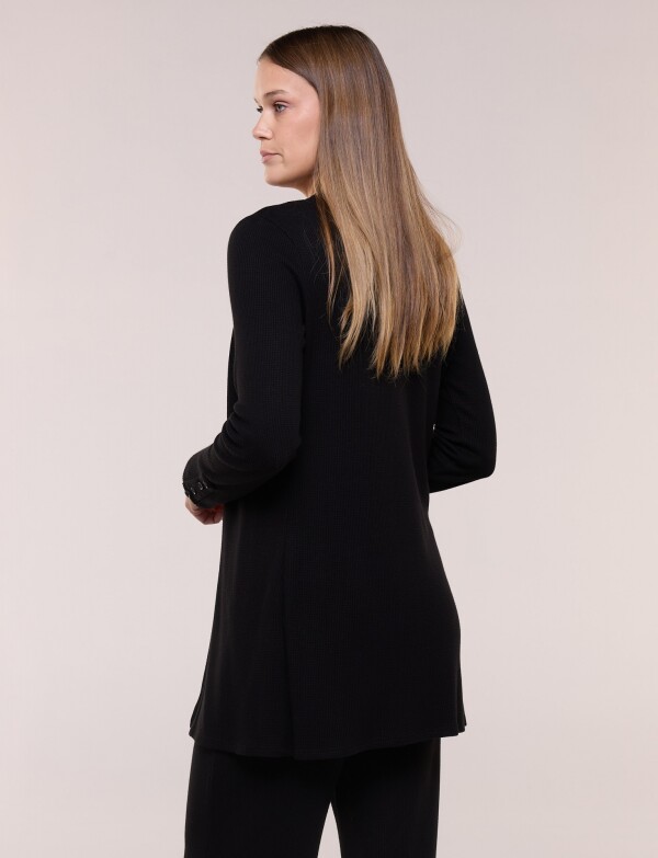 Cardigan Abierto Con Textura NEGRO