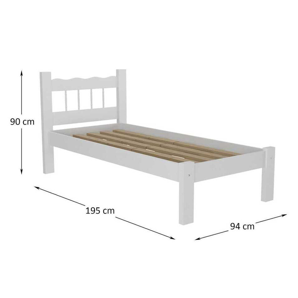 Cama 1 plaza - 100% madera maciza Cama 1 plaza - 100% madera maciza