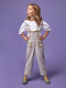 Pantalon Con Tirantes Gris