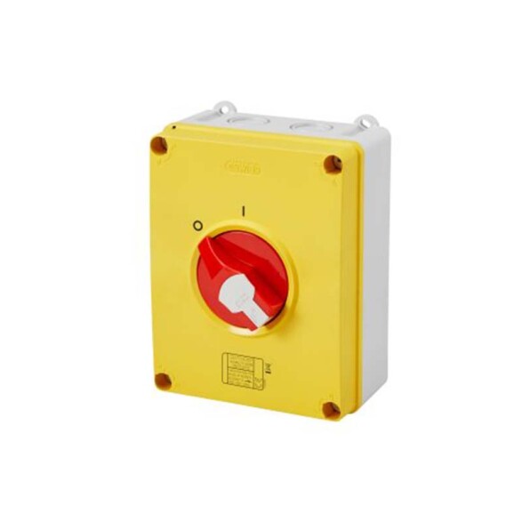 Interruptor rotativo IP67 4P 63A en caja GH0438