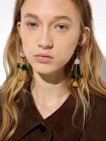 Pendientes Largos Con Piedras multicolor