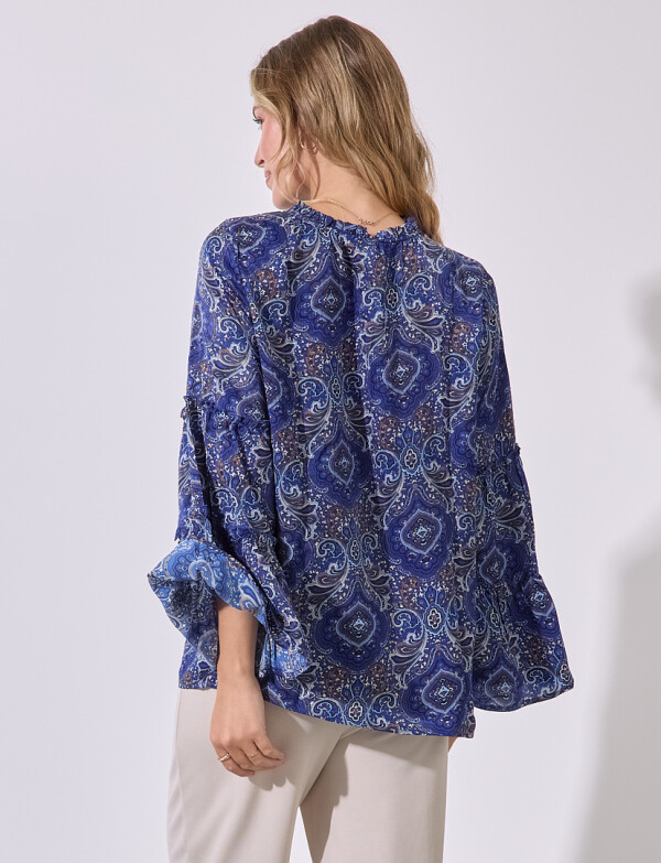 Blusa Arabescos AZUL/MULTI