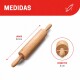 Palote de amasar de madera 43 cm Stolf MARRON CLARO