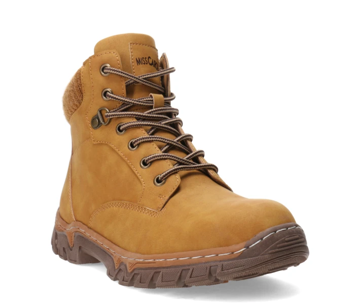 Bota ALPES acordonada con puño de tela Tan