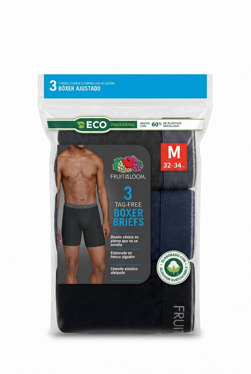 Pack x3 Boxer brief para caballero - Negro 