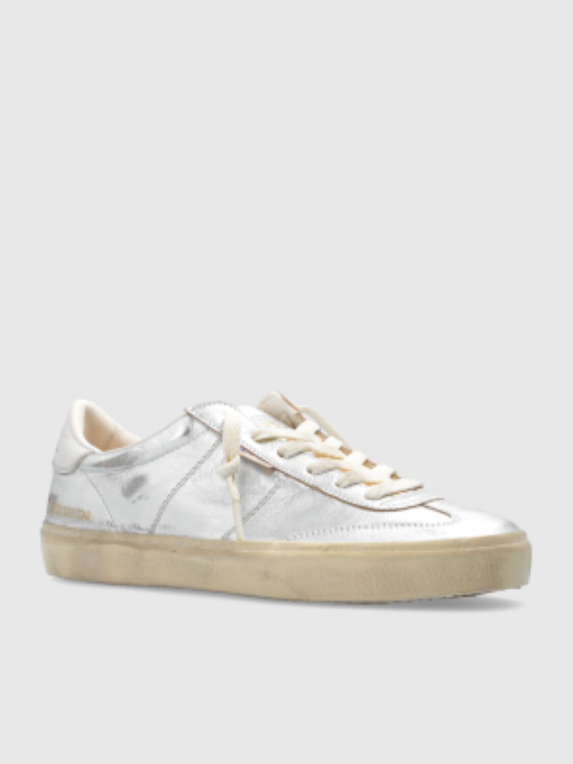 Golden Goose-Championes de cuero acordonados, Soul star Plateado