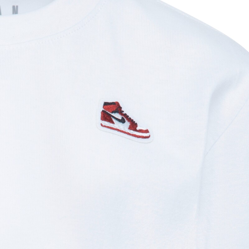 Camiseta Aj1 Patch S/S Tee de Niño Blanco