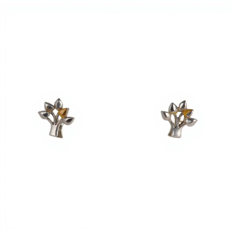 Caravanas Arbol Plata- Plata 925- Sin Piedra- CA4109 sinpiedra