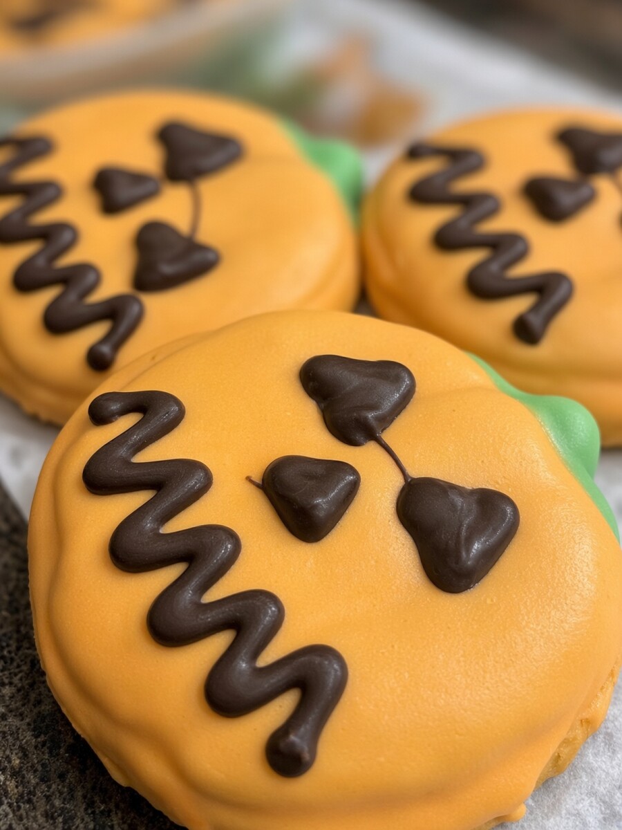 Galletas Halloween con forma de Calabaza 
