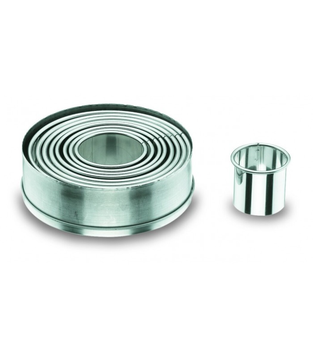 Juego inox de 9 aros redondos cortantes 