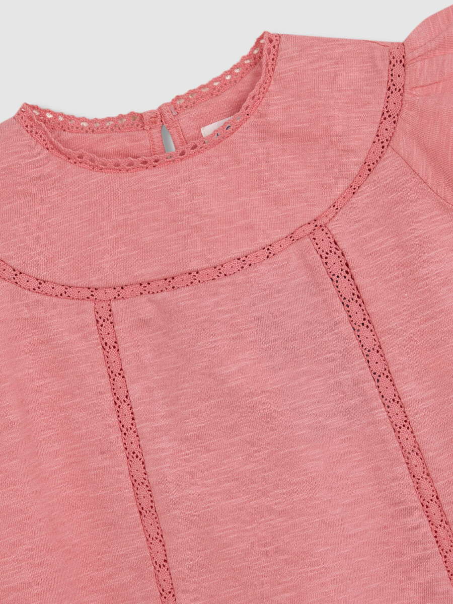 Camiseta Con Tiras Rosa