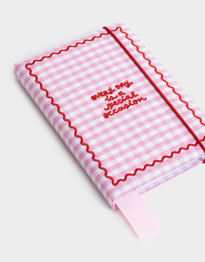 Anotadores Cuadernos y Memos Cuaderno A6 Bordado - Rosa Claro