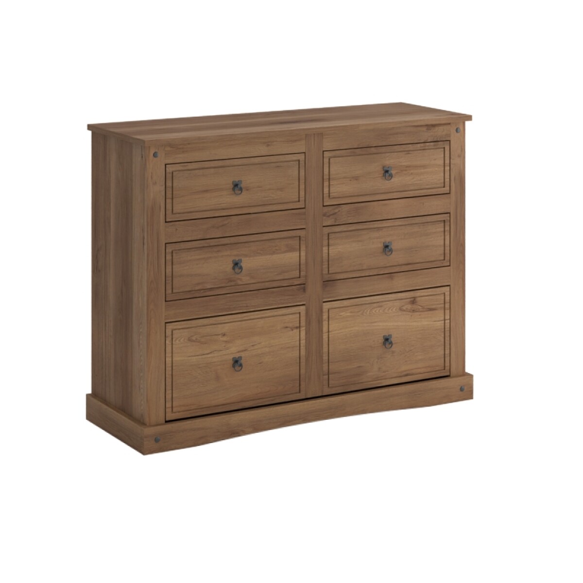 Comoda 6 Cajones Linea Rustica Nogal 