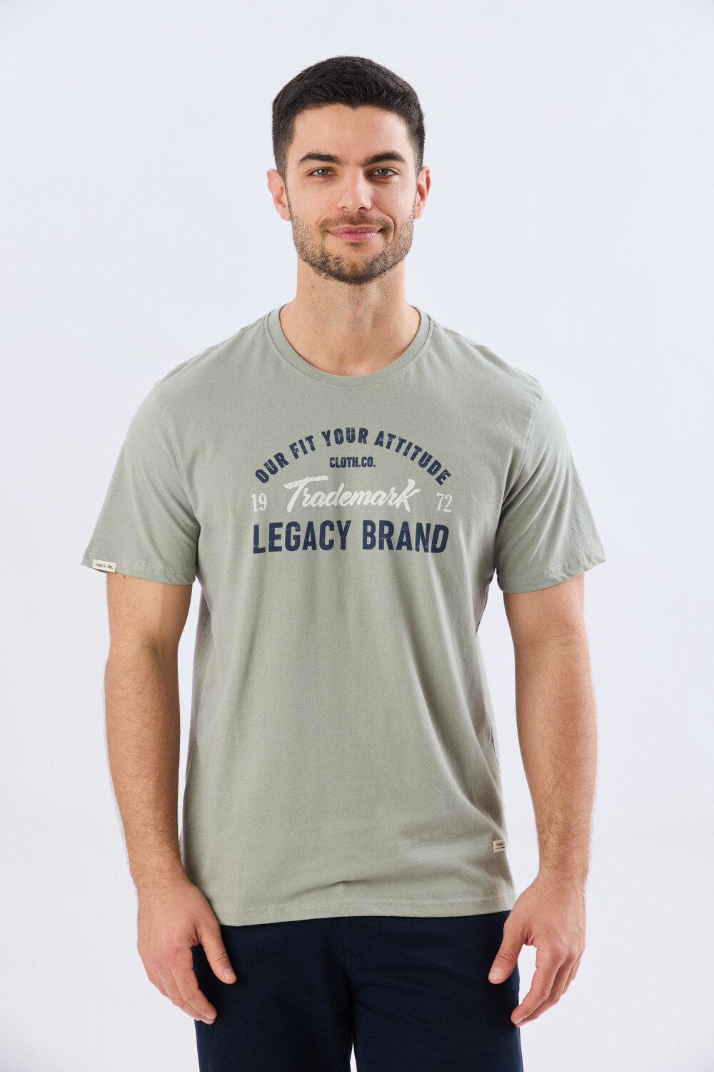 REMERA ESTAMPADA DE ALGODÓN Pistacho