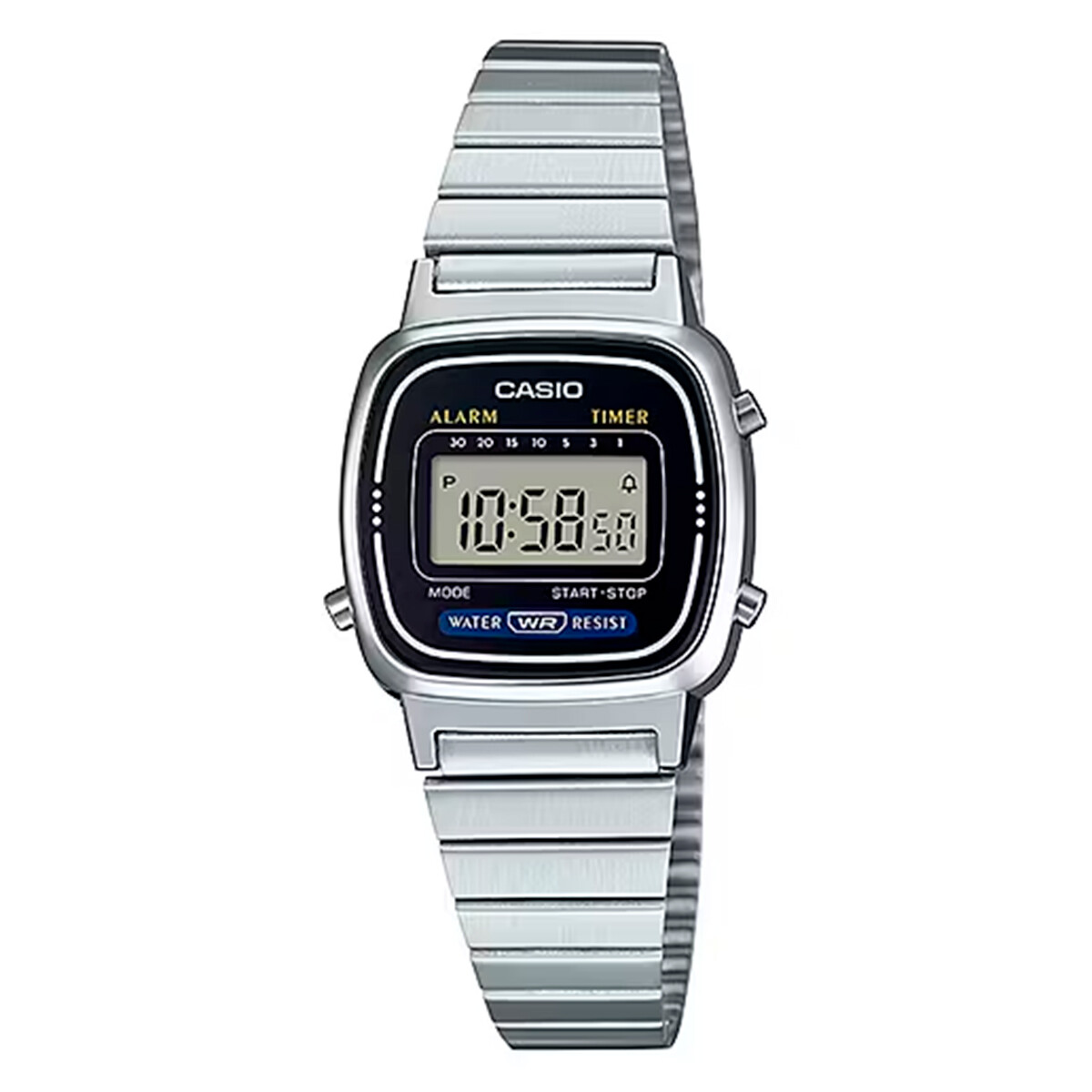 Reloj CASIO RETRO LA670WA-1DF Acero Plateado Esfera 28mm 