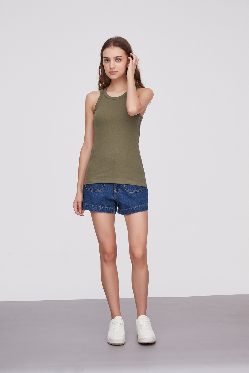 Musculosa Carss Verde Oliva Oscuro