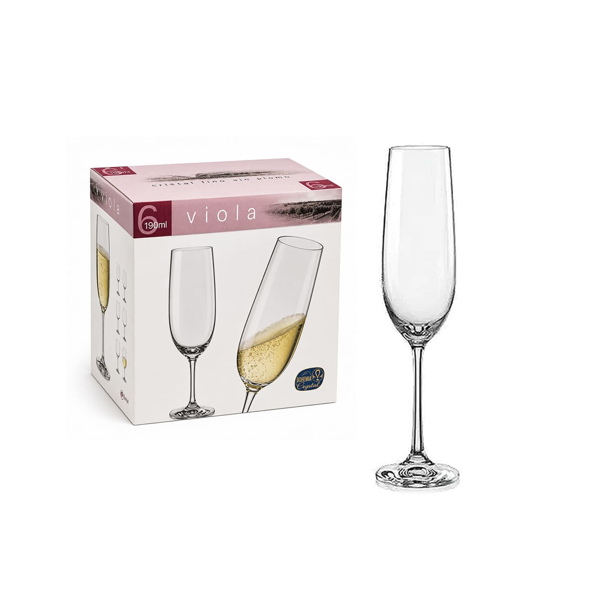 Set copas Viola flauta 190 ml x6 BOHEMIA 