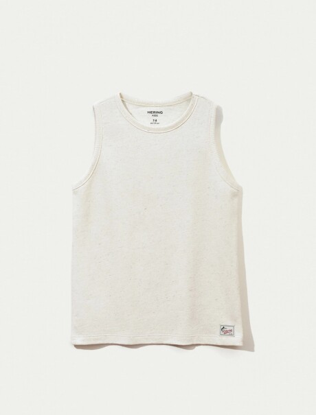 CAMISETA BÁSICA DE LINO SIN MANGAS BLANCO