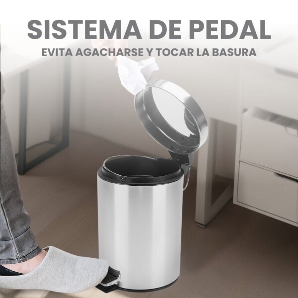 Cesto de basura 5 Litros Tacho Residuos Papelera Extraíble Acero Inoxidable Imback Cesto de basura 5 Litros Tacho Residuos Papelera Extraíble Acero Inoxidable Imback